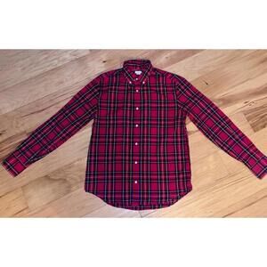 CREWCUTS BOYS RED PLAID BUTTON DOWN SHIRT SIZE 14 EXCELLENT COND LD8